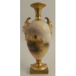 A Royal Worcester vase, decorated with sheep by Harry Davis, shape number 1716, circa 1915, height