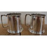 A pair of small silver christening mugs, Birmingham 1985, weight 5oz