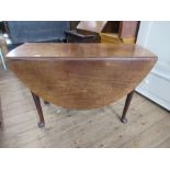 A 19th century mahogany drop leaf table, with swing leg action and pad foot, 46ins x 54ins, height