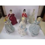 A collection of Royal Worcester models, ladies etc