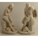 Two 19th century Minton parian figures, designed by John Bell, Clorinda and Dorothea, height 13ins