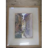 E.M.Betts, two watercolours, a Venetian scene and a Tuscan villa, 15ins x 11.5ins