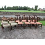 A set of eight (6+2) mahogany dining chairs, with pierced splats together with 4 regency style