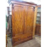 A Victorian mahogany wardobe, width 44ins, height 79ins