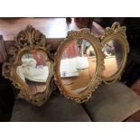Three modern gilt framed mirrors