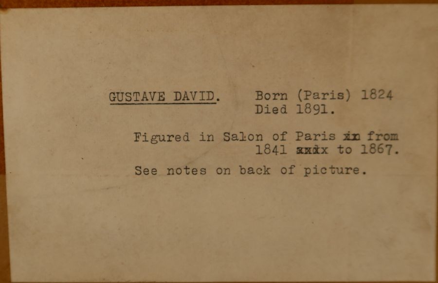 Gustave David, watercolour, Le Surprise, 9ins x 7.25ins - Image 4 of 4
