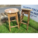Two pine stools