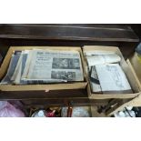 Two boxes of vintage newspapers for Historic days in the United Kingdom, often Royal