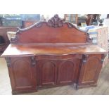 A large Victorian mahogany sideboard, width 70ins