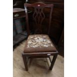 A George V coronation chair, stamped G V CORONATION and Wm Bartlett and Son