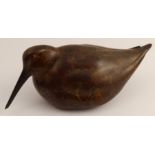 Jonathon Knight, limited edition bronze, model of a Woodcock, 8/12, height 3.75ins, length 10ins