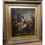 Carlton A Smith attributed, oil on canvas, The Emigrants Letter, 24ins x 20ins