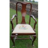 A Queen Anne style armchair