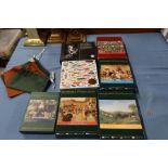 4 boxed Wentworth wooden jigsaw puzzles, together with three other jigsaw