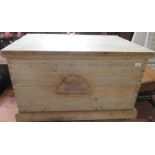 A pine chest, width 34ins, height 21ins