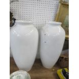 A pair of Bavarian white porcelain vases, height 18ins