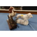 An Albany Fine China bronze and porcelain model, of a King Charles Spaniel, af, together with a