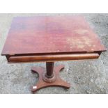 A 19th mahogany work table, 18ins x 24ins, height 28ins