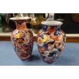 Two Oriental vases, decorated in the Imari palette