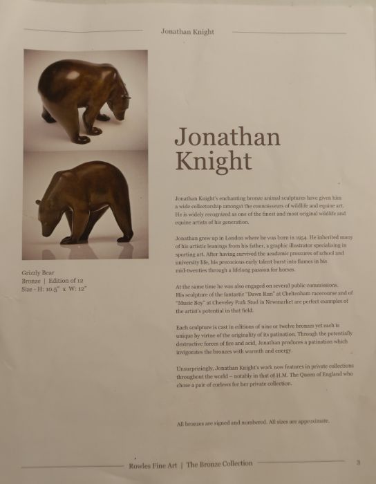 Jonathon Knight, limited edition bronze, model of a Woodcock, 8/12, height 3.75ins, length 10ins - Image 5 of 6