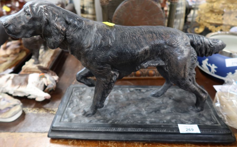 A metal model of a dog