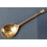 A 20th century hallmarked silver seal top spoon, with hammered finish