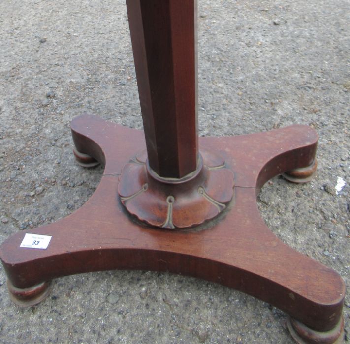 A 19th mahogany work table, 18ins x 24ins, height 28ins - Image 3 of 3