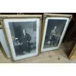 Two antique black and white prints, portraits of men