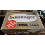 A box of six Slazenger tennis balls