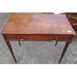A 19th mahogany side table, width 34ins, height 30ins
