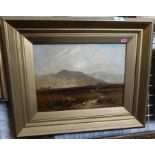 A 19th century oil on canvas, moorland landscape with figure, signed, 12ins x 16ins
