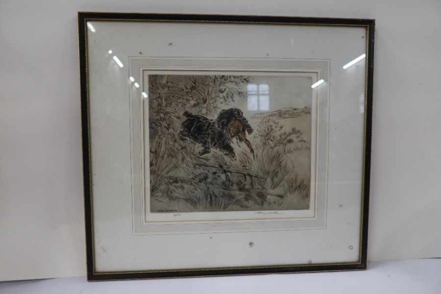 Henry Wilkinson, five limited edition colour engravings, hunting dogs and game in landscape - Bild 3 aus 5