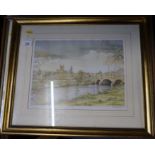 A limited edition colour print, The Royal Yacht Squadron 1852, together with K W Burton print
