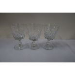 A collection of drinking glasses, to include champagne