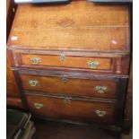 An Antique oak bureau, with lozenge decoration, width 31ins