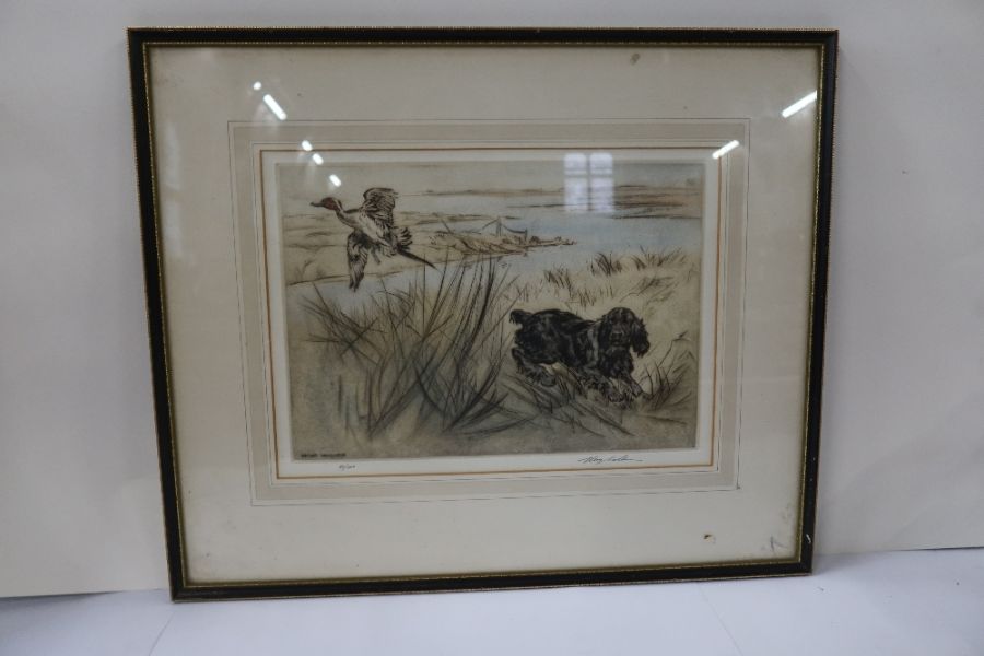 Henry Wilkinson, five limited edition colour engravings, hunting dogs and game in landscape - Bild 5 aus 5