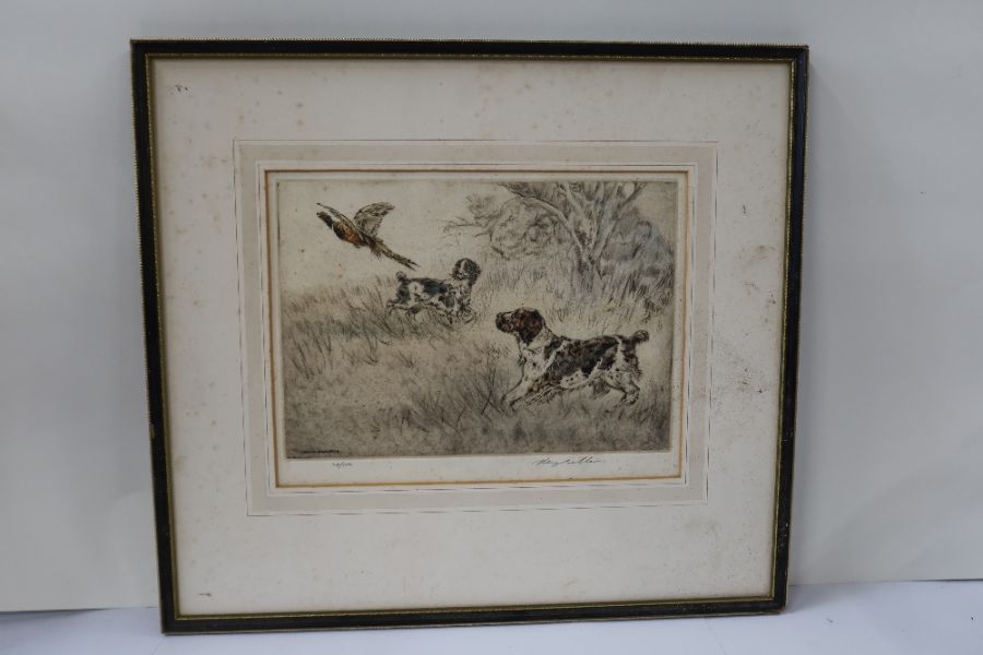 Henry Wilkinson, five limited edition colour engravings, hunting dogs and game in landscape - Bild 4 aus 5