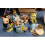6 Beswick Beatrix Potter figures, Anna Maria, Mr Jackson, Pigling Bland, Aunt Pettitoes, Appley