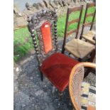 A pair of ladder back chairs, Jacobean style chair