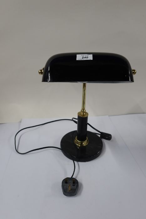 A desk reading lamp, together with a Herbert Terry & Sons angle poise lamp on stepped base