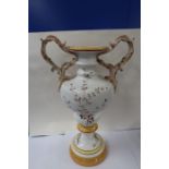 A large Italian style porcelain vase, decorated with flowers, signed Rachella, height 28ins