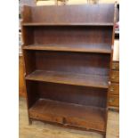 A mahogany waterfall bookcase, fitted with shelves over two drawers, width 36ins, height 54ins,
