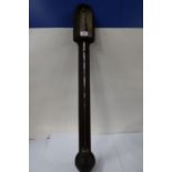 An Antique mahogany stick barometer, the silvered dial inscribed Abraham Opticians Bath