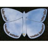 A butterfly shaped wall mirror, 19ins x 30ins