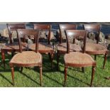 A set of six mahogany bar back dining chairs, with cane seats