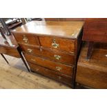 A 19th century oak chest of drawers, width 36ins, depth 18ins, height 31ins