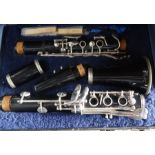 A cased Selmer clarinet