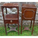 A 19th century mahogany bedside cabinet, of square form, with drawer to the undershelf, 14ins x