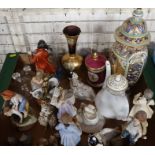 A box of Capo di Monte figures etc