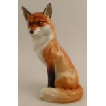 A pair of Royal Worcester seated Fox and Hound Models